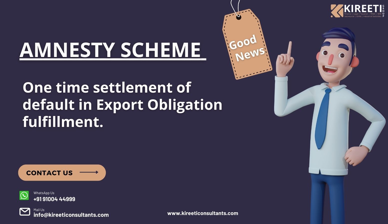 Amnesty Scheme, Export Obligation
