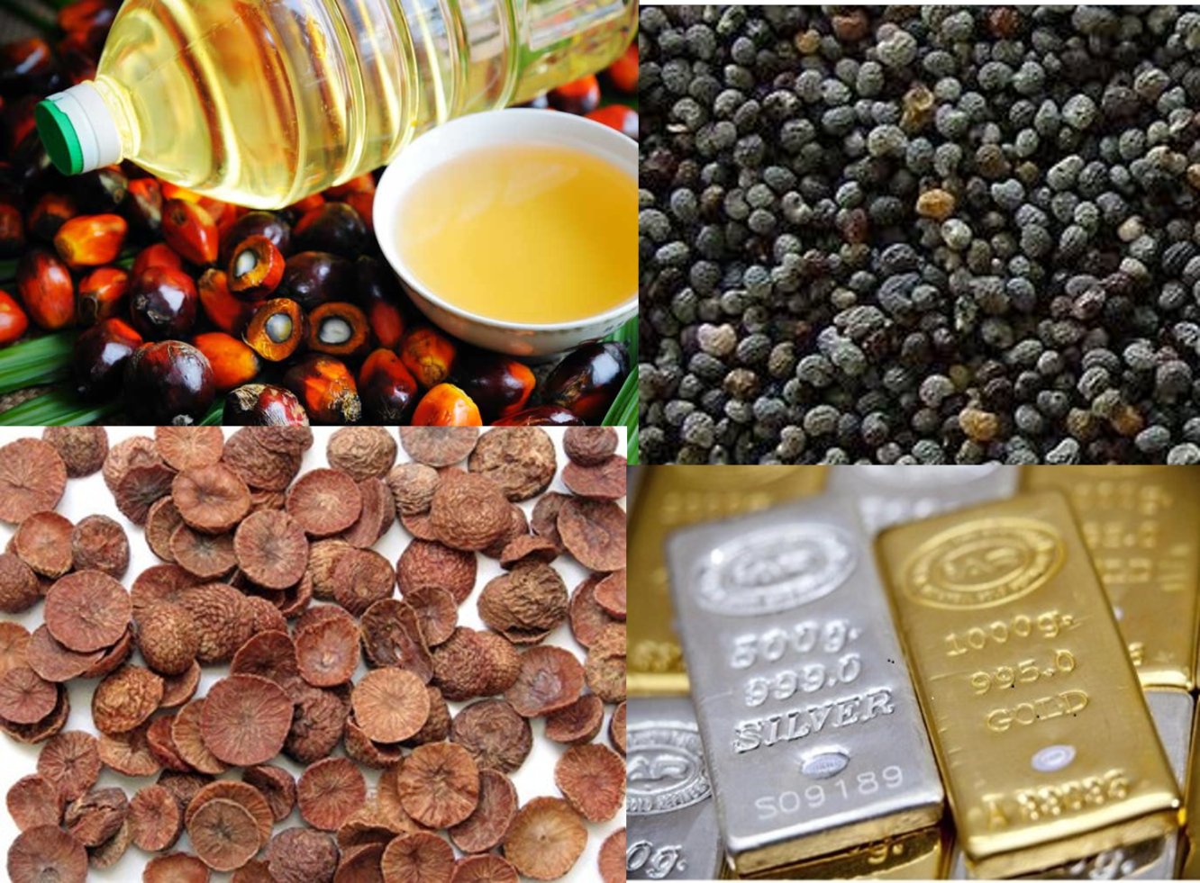 tariff value for gold & silver, brass scrap, poppy seeds, edible oils, areca nuts